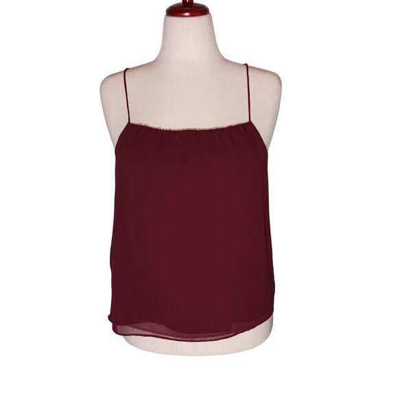 Banana Republic Deep Wine Adjustable Straps Lined Blouse Size XS Runs - Picture 5 of 12